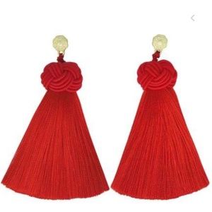 HART Hagerty Red Topknot Tassel Earring